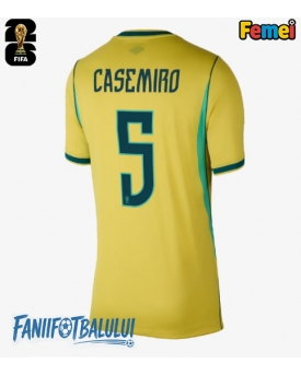 Brazilia Casemiro #5 Echipament de Fotbal Replică Mondial 2026 Femei Acasa